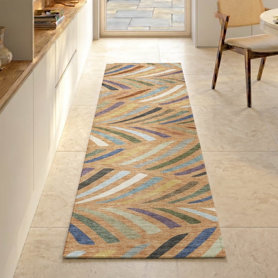 Addison Rugs Mayfield Premium Machine Washable Transitional Mid-century Modern Copper Runner Rug, 2'3" x 7'6"