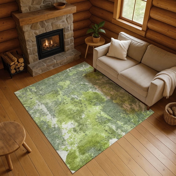 Addison Rugs Mayfield Premium Machine Washable Transitional Modern Aloe Rectangle Rug, 5' x 7'6"