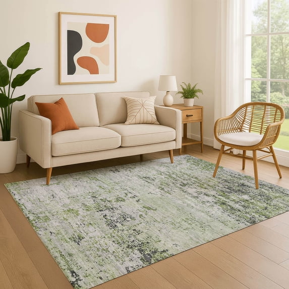 Addison Rugs Mayfield Premium Machine Washable Transitional Modern Aloe Rectangle Rug, 5' x 7'6"