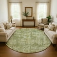 thumbnail image 1 of Addison Rugs Mayfield Premium Machine Washable Transitional Modern Aloe Round Rug, 8' X 8' Machine Washable Transitional Modern Aloe Oversized Sherpa Throw Blanket, 1 of 6