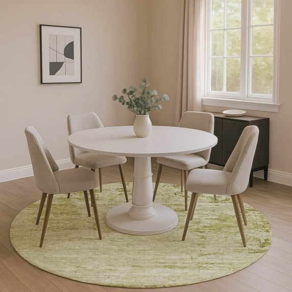 Addison Rugs Mayfield Premium Machine Washable Transitional Modern Aloe Round Rug, 8' x 8'