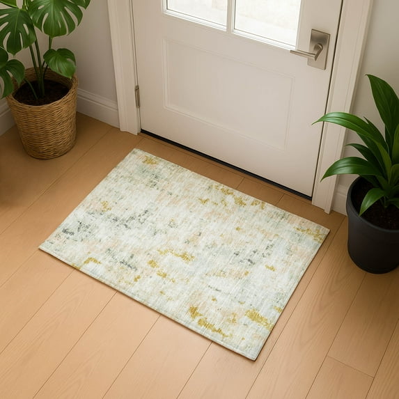 Addison Rugs Mayfield Premium Machine Washable Transitional Modern Beige Rectangle Rug, 1'8" x 2'6"
