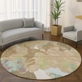 thumbnail image 1 of Addison Rugs Mayfield Premium Machine Washable Transitional Modern Beige Round Rug, 8' x 8', 1 of 6