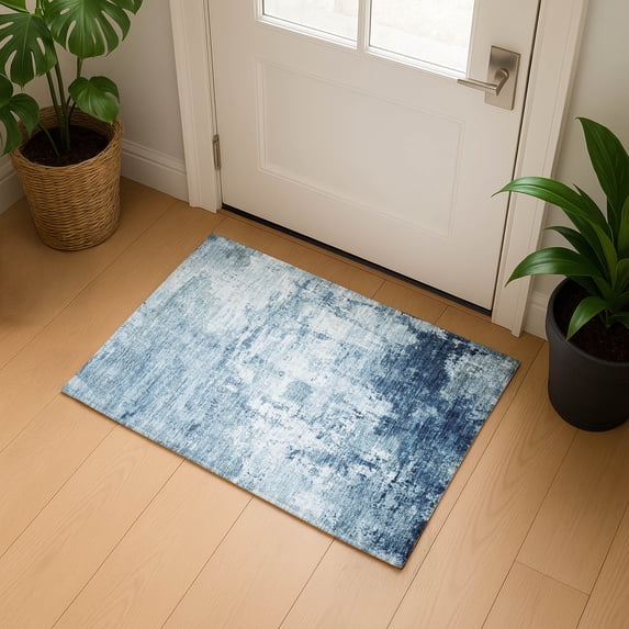 Addison Rugs Mayfield Premium Machine Washable Transitional Modern Blue Rectangle Rug, 1'8" x 2'6"