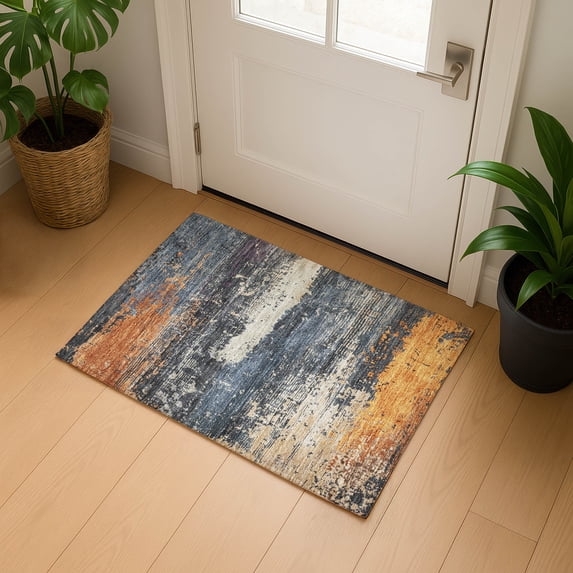 Addison Rugs Mayfield Premium Machine Washable Transitional Modern Blue Rectangle Rug, 1'8" x 2'6"