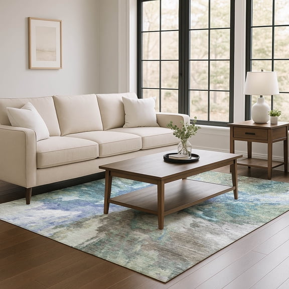 Addison Rugs Mayfield Premium Machine Washable Transitional Modern Blue Rectangle Rug, 2'6" x 3'10"
