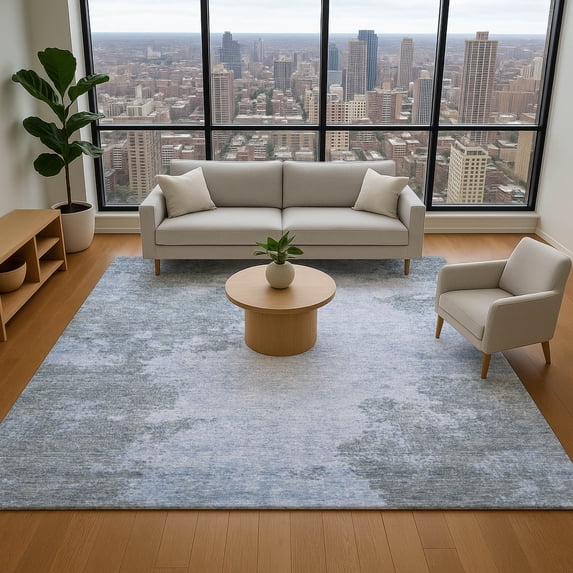 Addison Rugs Mayfield Premium Machine Washable Transitional Modern Blue Rectangle Rug, 2'6" x 3'10"