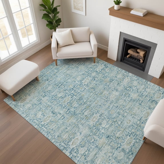 Addison Rugs Mayfield Premium Machine Washable Transitional Modern Blue Rectangle Rug, 2'6" x 3'10"