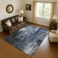 thumbnail image 1 of Addison Rugs Mayfield Premium Machine Washable Transitional Modern Blue Rectangle Rug, 9' X 12' Machine Washable Transitional Modern Blue Oversized Sherpa Throw Blanket, 1 of 7