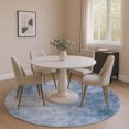 thumbnail image 1 of Addison Rugs Mayfield Premium Machine Washable Transitional Modern Blue Round Rug, 8' x 8', 1 of 4