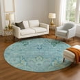 thumbnail image 1 of Addison Rugs Mayfield Premium Machine Washable Transitional Modern Blue Round Rug, 8' x 8', 1 of 6