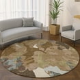 thumbnail image 1 of Addison Rugs Mayfield Premium Machine Washable Transitional Modern Brown Round Rug, 8' x 8', 1 of 6