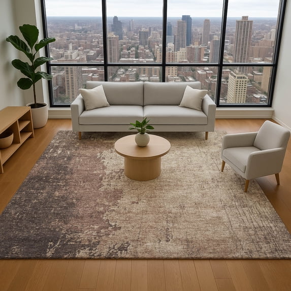 Addison Rugs Mayfield Premium Machine Washable Transitional Modern Chocolate Rectangle Rug, 5' x 7'6"