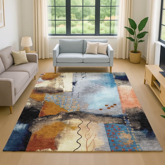 Addison Rugs Mayfield Premium Machine Washable Transitional Modern Copper Rectangle Rug, 3' x 5'
