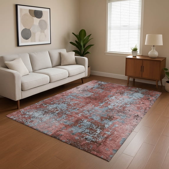 Addison Rugs Mayfield Premium Machine Washable Transitional Modern Coral Rectangle Rug, 9' x 12'