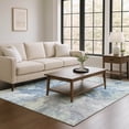thumbnail image 1 of Addison Rugs Mayfield Premium Machine Washable Transitional Modern Denim Rectangle Rug, 2'6" X 3'10" Machine Washable Transitional Modern Denim Oversized Sherpa Throw Blanket, 1 of 7