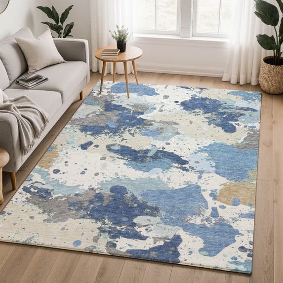 Addison Rugs Mayfield Premium Machine Washable Transitional Modern Denim Rectangle Rug, 8' x 10'