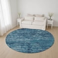 thumbnail image 1 of Addison Rugs Mayfield Premium Machine Washable Transitional Modern Denim Round Rug, 8' x 8', 1 of 6