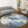 thumbnail image 1 of Addison Rugs Mayfield Premium Machine Washable Transitional Modern Denim Round Rug, 8' x 8', 1 of 6