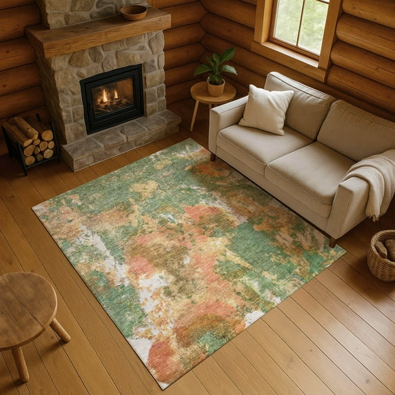 Addison Rugs Mayfield Premium Machine Washable Transitional Modern Fern Rectangle Rug, 10' x 14'