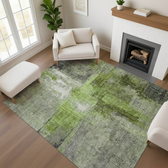 Addison Rugs Mayfield Premium Machine Washable Transitional Modern Fern Rectangle Rug, 8' x 10'