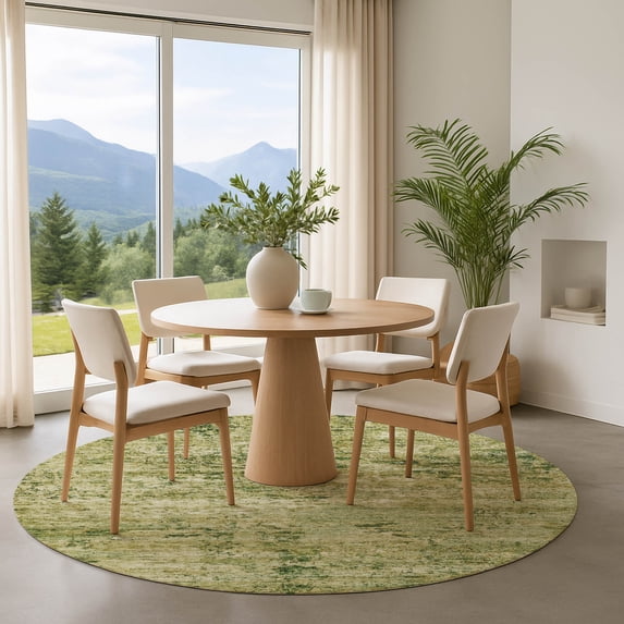 Addison Rugs Mayfield Premium Machine Washable Transitional Modern Fern Round Rug, 8' x 8'