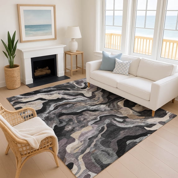Addison Rugs Mayfield Premium Machine Washable Transitional Modern Granite Rectangle Rug, 9' x 12'