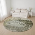 thumbnail image 1 of Addison Rugs Mayfield Premium Machine Washable Transitional Modern Graphite Round Rug, 8' x 8', 1 of 6