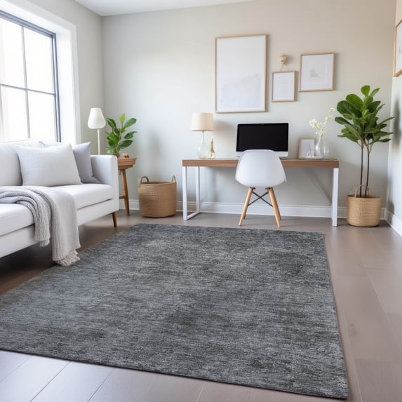 Addison Rugs Mayfield Premium Machine Washable Transitional Modern Gray Rectangle Rug, 10' x 14'