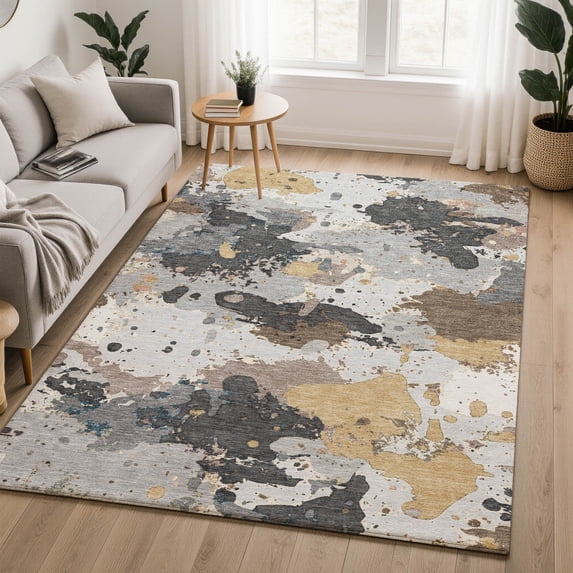 Addison Rugs Mayfield Premium Machine Washable Transitional Modern Gray Rectangle Rug, 8' x 10'