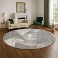 thumbnail image 1 of Addison Rugs Mayfield Premium Machine Washable Transitional Modern Gray Round Rug, 8' x 8', 1 of 6