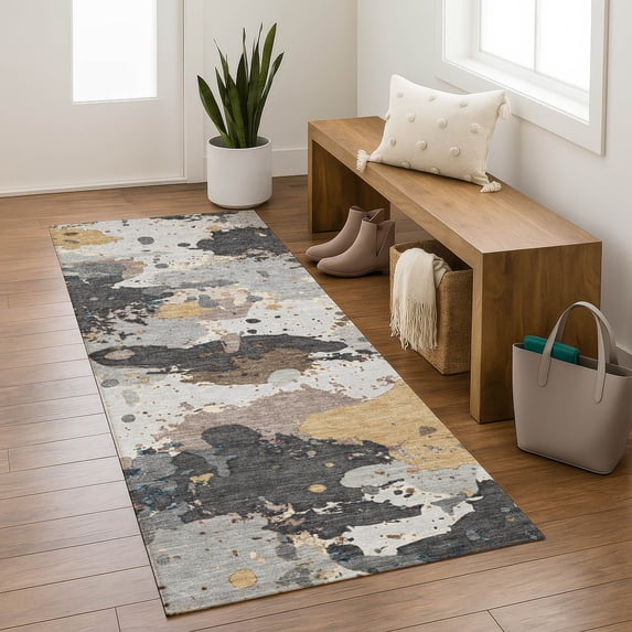 Addison Rugs Mayfield Premium Machine Washable Transitional Modern Gray Runner Rug, 2'3" x 7'6"