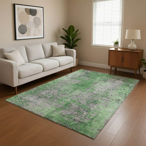 Addison Rugs Mayfield Premium Machine Washable Transitional Modern Green Rectangle Rug, 8' x 10'