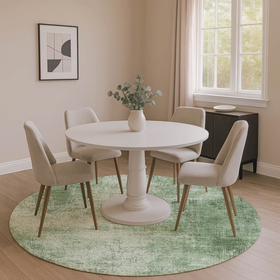 Addison Rugs Mayfield Premium Machine Washable Transitional Modern Green Round Rug, 8' x 8'