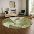 thumbnail image 1 of Addison Rugs Mayfield Premium Machine Washable Transitional Modern Green Round Rug, 8' x 8', 1 of 6