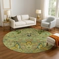 thumbnail image 1 of Addison Rugs Mayfield Premium Machine Washable Transitional Modern Green Round Rug, 8' x 8', 1 of 6