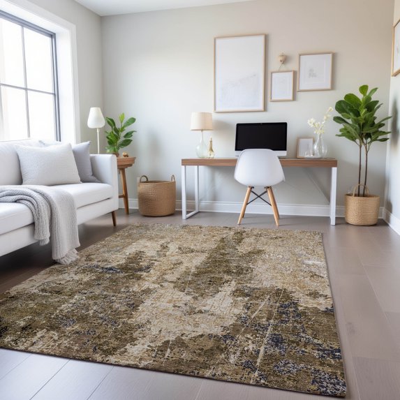 Addison Rugs Mayfield Premium Machine Washable Transitional Modern Khaki Rectangle Rug, 3' x 5'