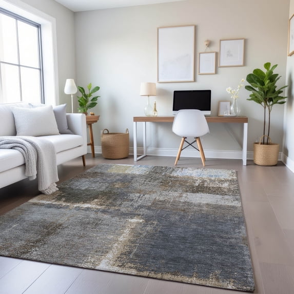 Addison Rugs Mayfield Premium Machine Washable Transitional Modern Khaki Rectangle Rug, 5' x 7'6"