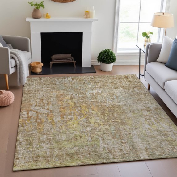 Addison Rugs Mayfield Premium Machine Washable Transitional Modern Khaki Rectangle Rug, 9' x 12'