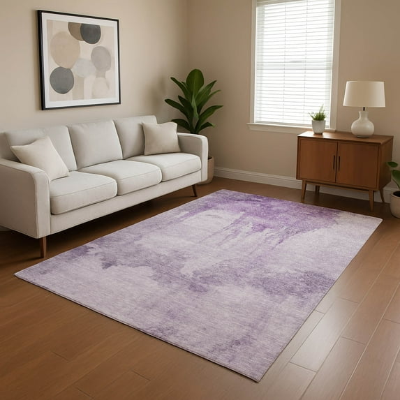 Addison Rugs Mayfield Premium Machine Washable Transitional Modern Lavender Rectangle Rug, 8' x 10'