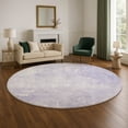 thumbnail image 1 of Addison Rugs Mayfield Premium Machine Washable Transitional Modern Lavender Round Rug, 8' x 8', 1 of 6