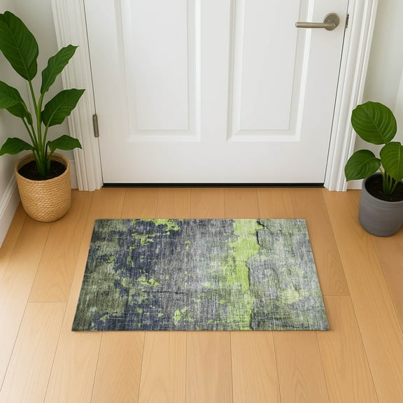 Addison Rugs Mayfield Premium Machine Washable Transitional Modern Lime Rectangle Rug, 1'8" x 2'6"