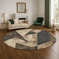 thumbnail image 1 of Addison Rugs Mayfield Premium Machine Washable Transitional Modern Mocha Round Rug, 8' x 8', 1 of 6