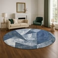 thumbnail image 1 of Addison Rugs Mayfield Premium Machine Washable Transitional Modern Navy Round Rug, 8' x 8', 1 of 6