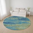 thumbnail image 1 of Addison Rugs Mayfield Premium Machine Washable Transitional Modern Navy Round Rug, 8' x 8', 1 of 6