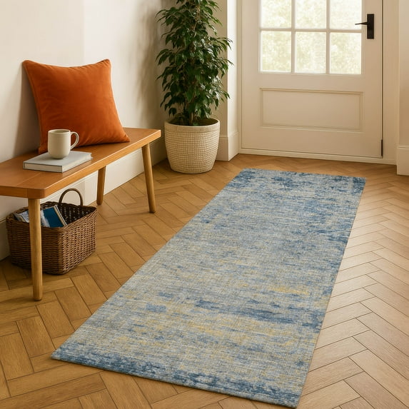 Addison Rugs Mayfield Premium Machine Washable Transitional Modern Navy Runner Rug, 2'3" x 7'6"