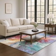 thumbnail image 1 of Addison Rugs Mayfield Premium Machine Washable Transitional Modern Orange Rectangle Rug, 5' X 7'6" Machine Washable Transitional Modern Orange Oversized Sherpa Throw Blanket, 1 of 7
