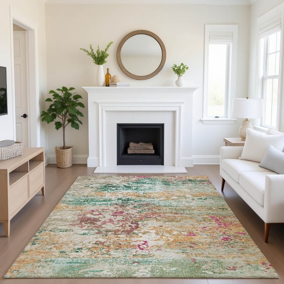Addison Rugs Mayfield Premium Machine Washable Transitional Modern Orange Rectangle Rug, 8' x 10'