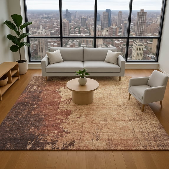 Addison Rugs Mayfield Premium Machine Washable Transitional Modern Paprika Rectangle Rug, 8' x 10'