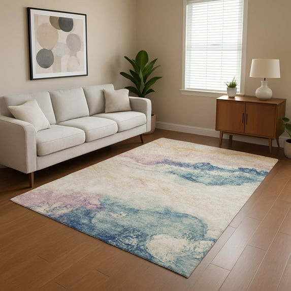Addison Rugs Mayfield Premium Machine Washable Transitional Modern Pearl Rectangle Rug, 8' x 10'